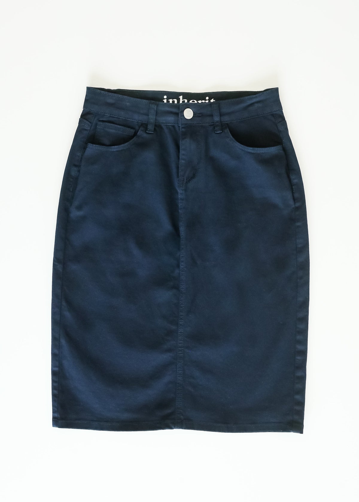 Remi Navy Denim Midi Skirt