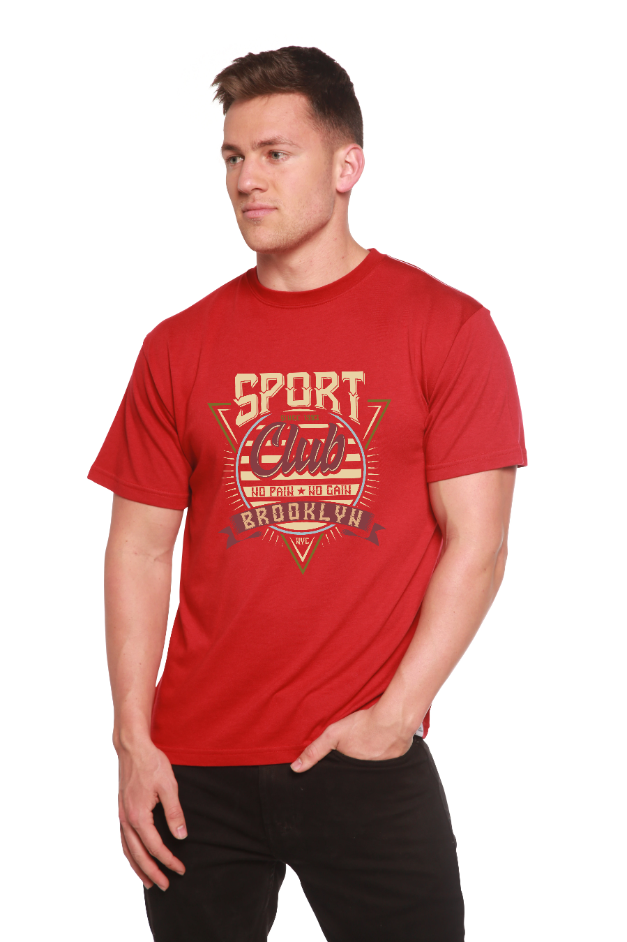 Sport Club Men's Bamboo Viscose/Organic Cotton Short Sleeve Graphic T-Shirt