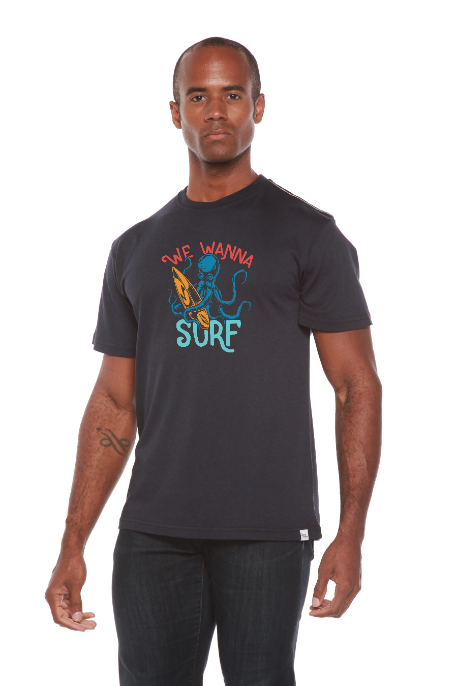 We Wanna Surf Men's Bamboo Viscose/Organic Cotton Short Sleeve Graphic T-Shirt